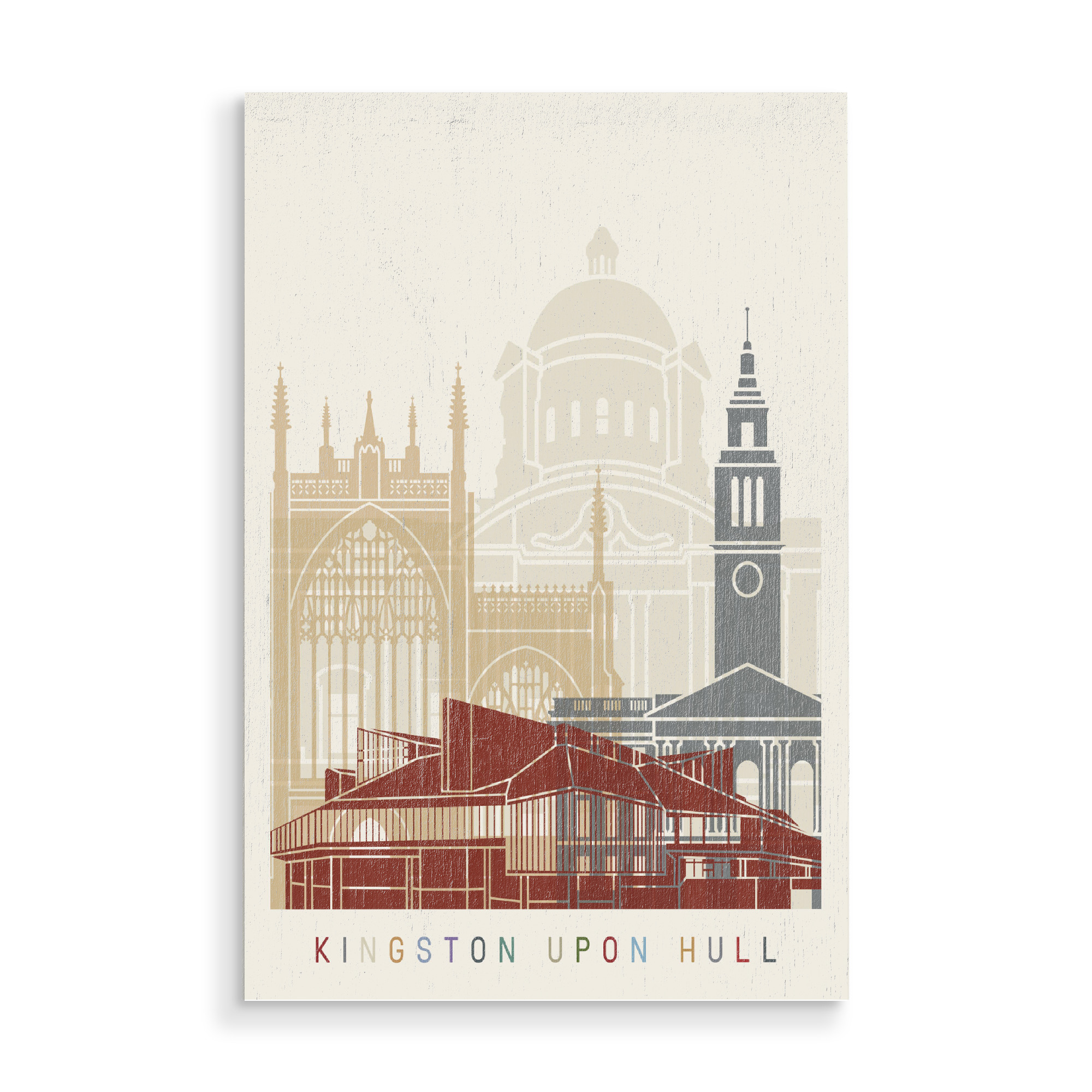 Holzbild "Kingston Upon Hull skyline-B" artboxONE - Städte,Architektur