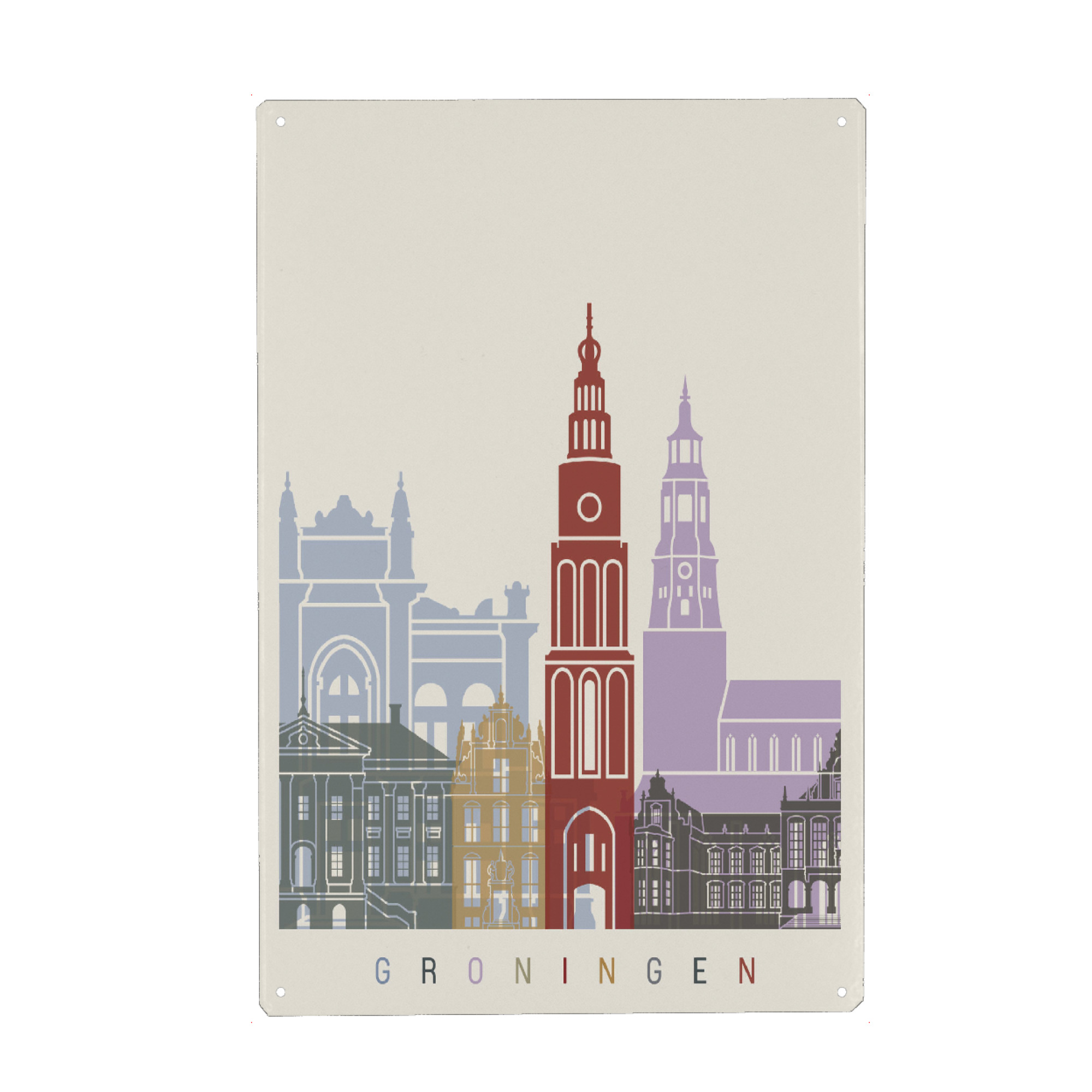 Holzbild "Groningen skyline" artboxONE - Städte,Architektur