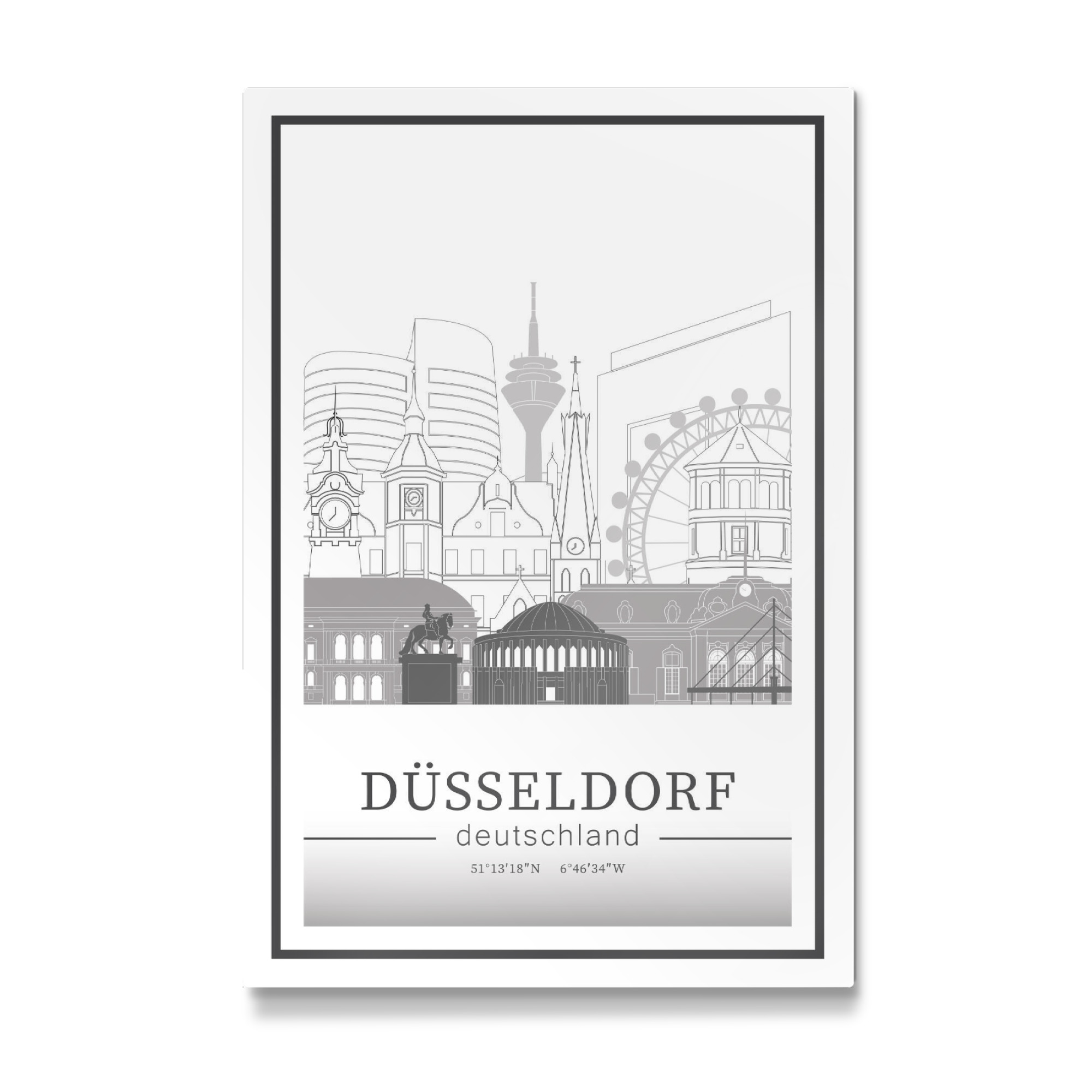 Galerie-Print "Dusseldorf skyline line art" 75x50 cm artboxONE