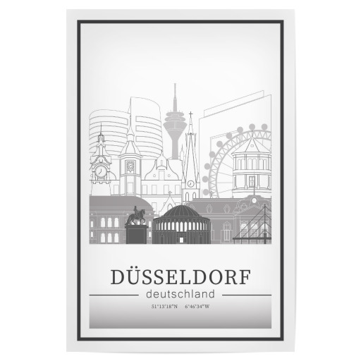 Dusseldorf skyline line art