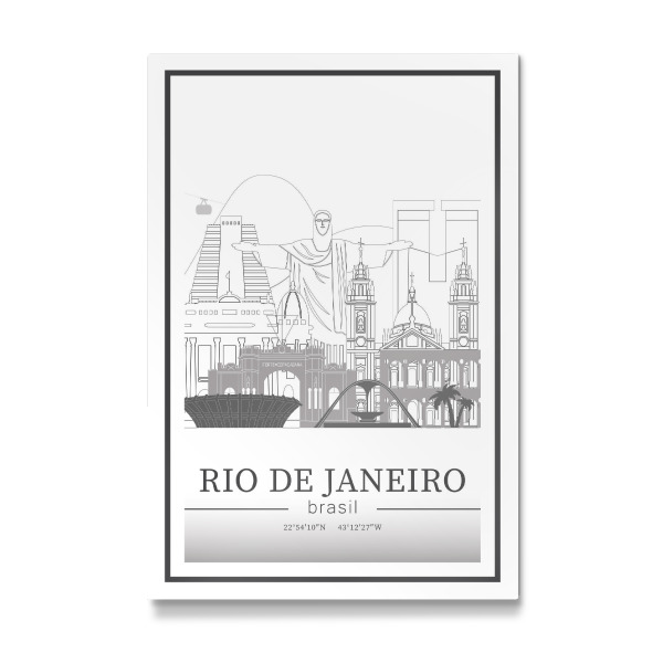 Galerie-Print "Rio de Janeiro skyline line art" 30x20 cm artboxONE