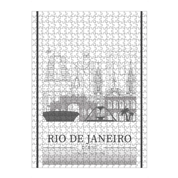 artboxONE Puzzle "Rio de Janeiro skyline line art" artboxONE - Städte,Reise,Architektur,Städte / Rio de Janeiro,Kartografie