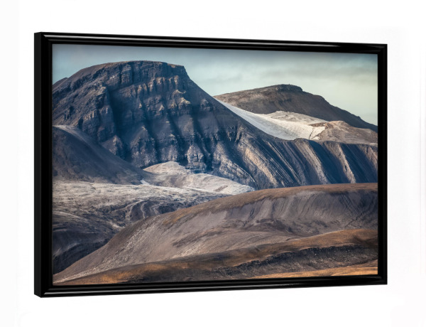 Poster mit schwarzem Rahmen "Spitzbergen Landschaft" artboxONE - Natur