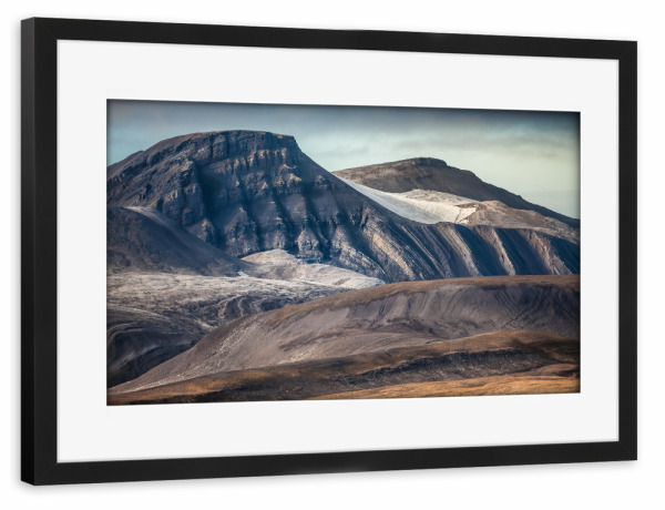 Poster mit Rahmen schwarz "Spitzbergen Landschaft" artboxONE - Natur