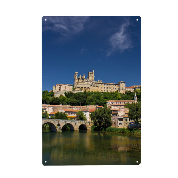 Holzbild "Beziers mit Kathedrale" artboxONE - Natur,Reise,Architektur,Reise / Länder