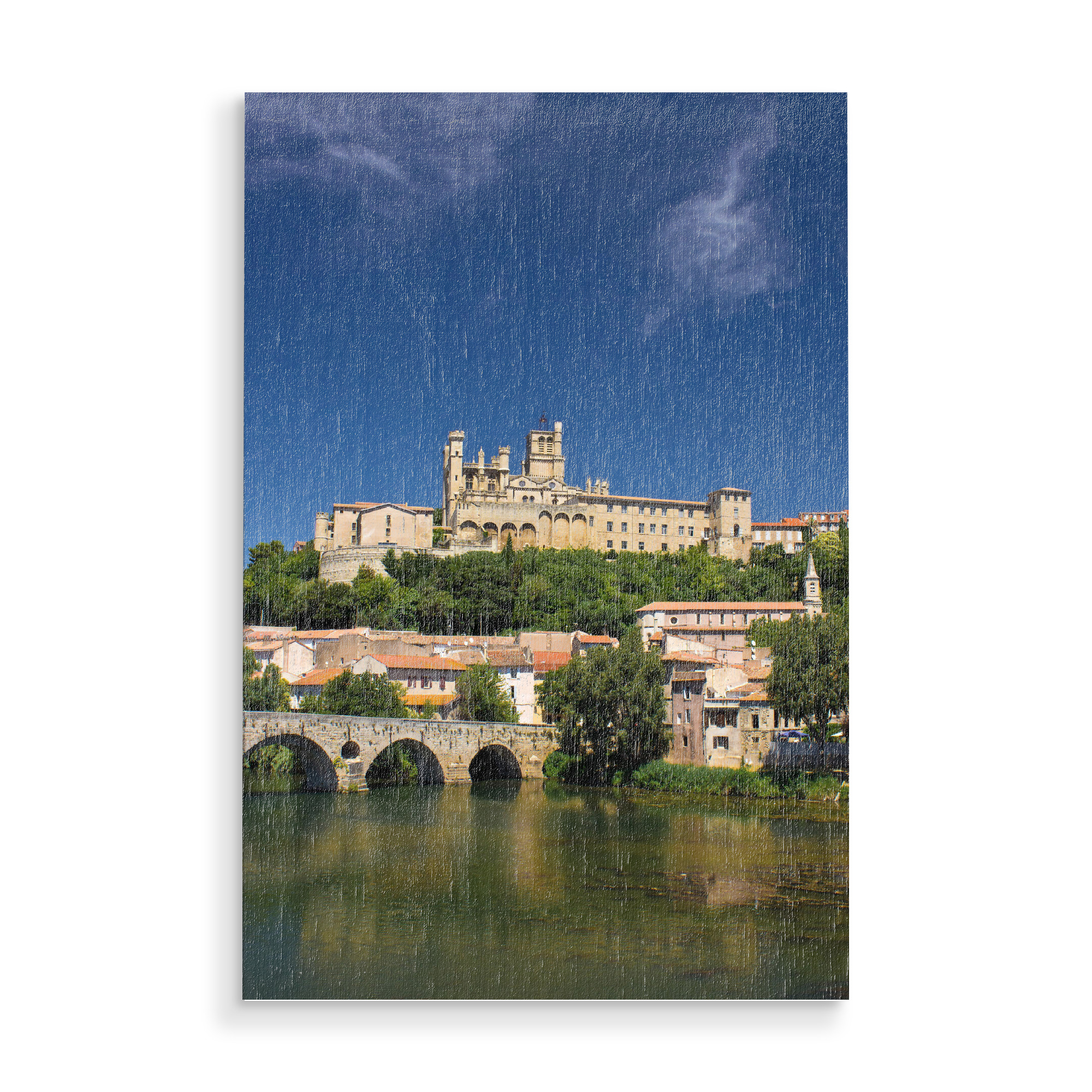 Holzbild "Beziers mit Kathedrale" artboxONE - Natur,Reise,Architektur,Reise / Länder