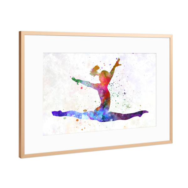 Poster mit Rahmen Kupfer "Rhythmic Gymnastics Jumping" artboxONE - Sport