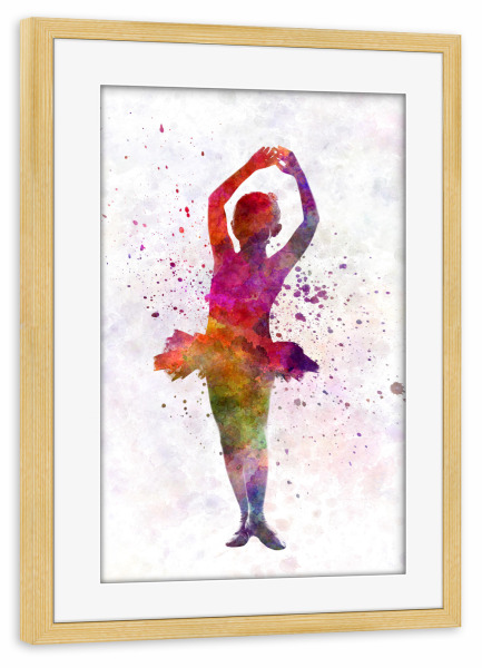 Poster mit Rahmen kiefer "Ballet dancer-b" artboxONE - Sport