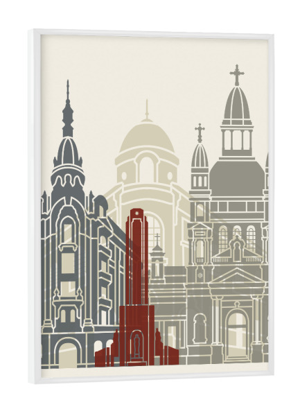 Poster mit weißem Rahmen "Rosario skyline" artboxONE - Städte,Architektur