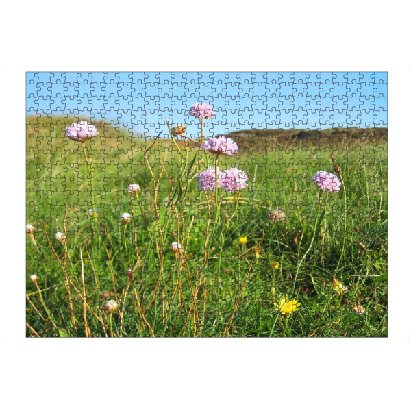 artboxONE Puzzle "Rosa Blumen am Strand" artboxONE - Natur,Reise,Reise / Strand und Meer
