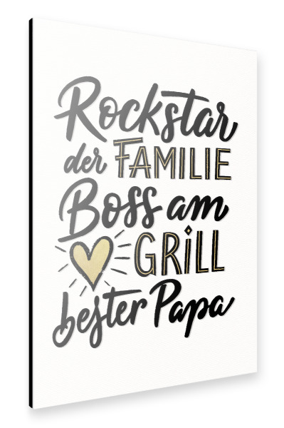 Alu-Dibond "Papa, Rockstar der Familie" 30x20 cm artboxONE