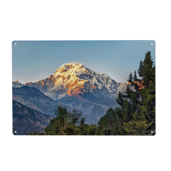 Metall Poster "Annapurna sunset" artboxONE - Natur,Reise,Reise / Asien,Reise / Länder