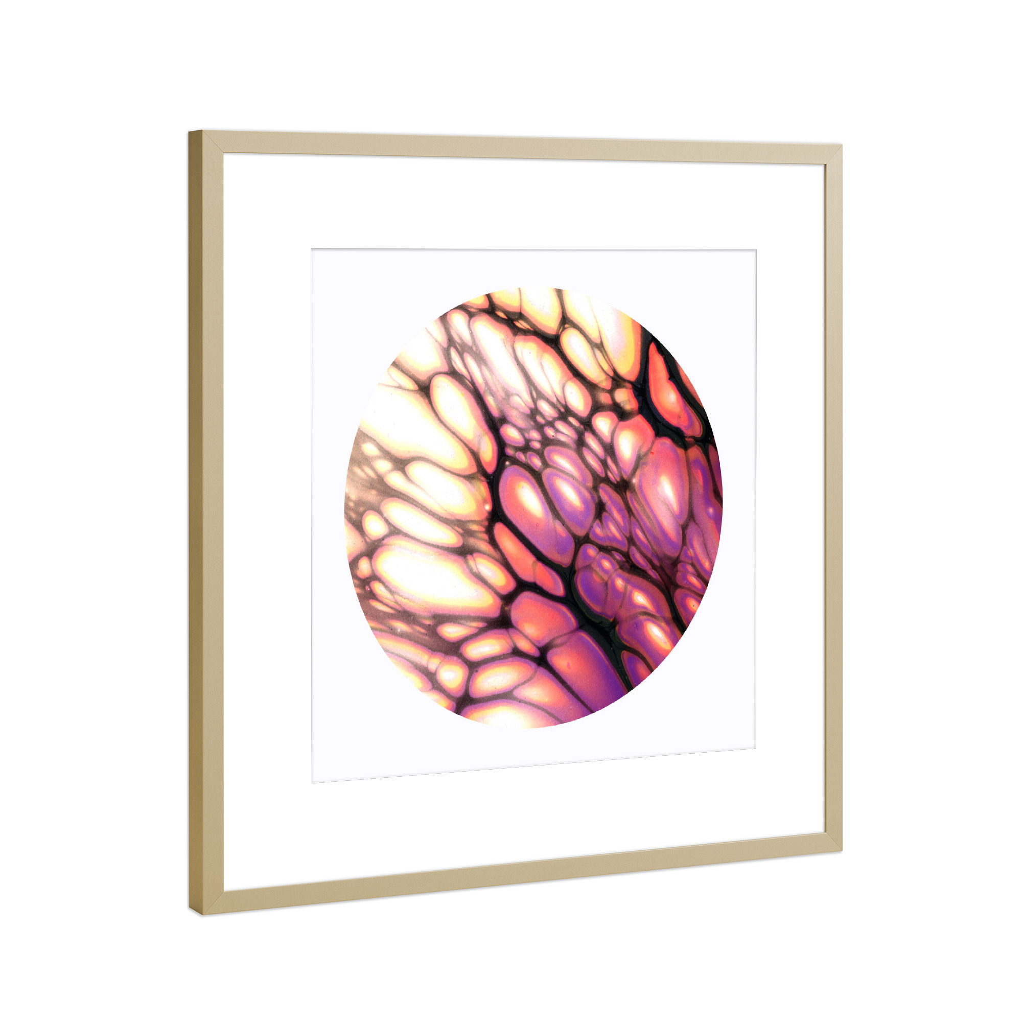 Poster mit Rahmen Gold "Light purple - Cells" artboxONE - Abstrakt