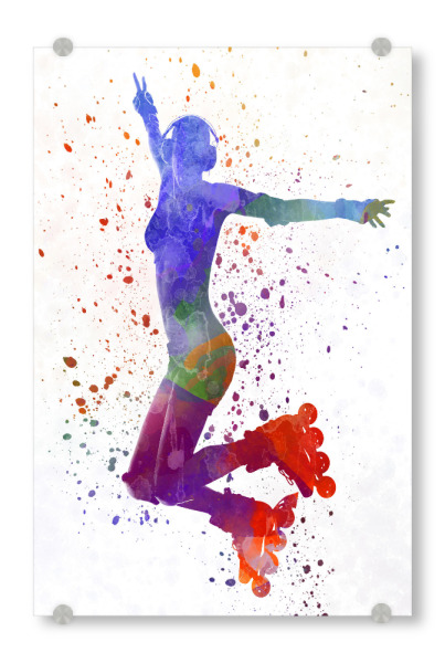 Acrylglasbild "Woman in roller skates-d" artboxONE - Sport