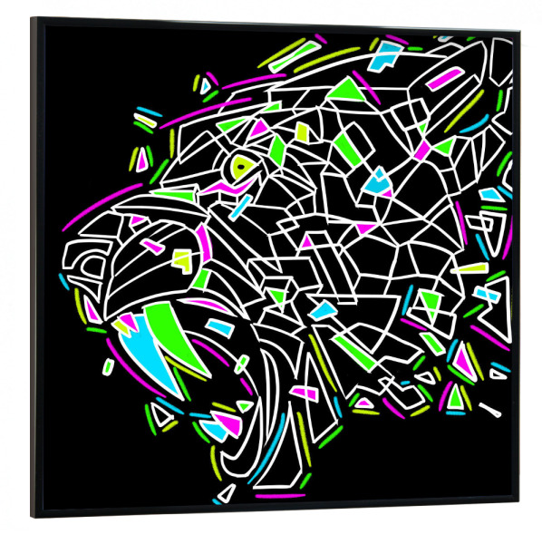 Poster mit schwarzem Rahmen 30x30 cm "Neon teeth" artboxONE - Tiere