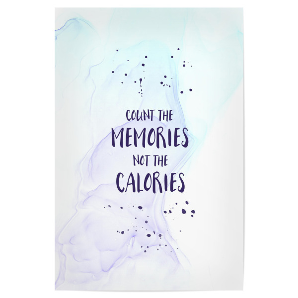 Poster 30x20 cm "COUNT THE MEMORIES floating colors" artboxONE - Typografie,Essen & Trinken,Lustig