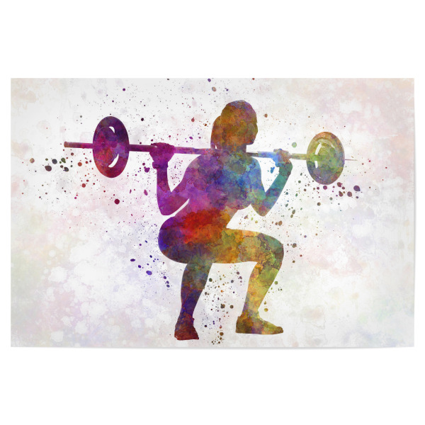 Poster "Body building woman isolated" artboxONE - Sport - Sport,Sports,Color,Illustration,Bodybuilder,Gymnast,Weightlifter,Strength,Bunt