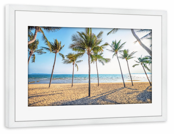 Poster mit Rahmen weiß "Jomtien Beach" artboxONE - Natur,Reise,Reise / Strand und Meer,Reise / Asien,Reise / Länder