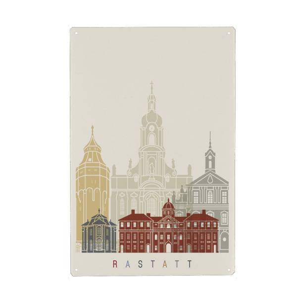 Metall Poster "Rastatt skyline" artboxONE - Städte,Architektur