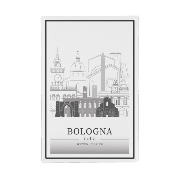 Metall Poster "Bologna skyline line art" artboxONE - Städte,Reise,Architektur,Kartografie