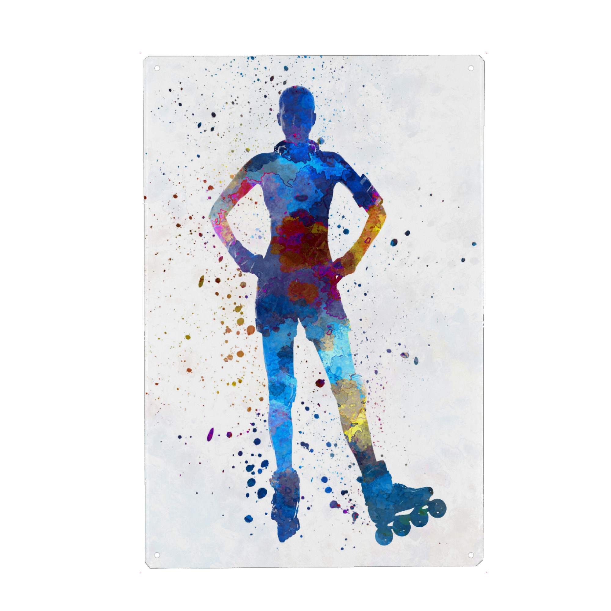Metall Poster "Woman in roller skates-a" artboxONE - Sport