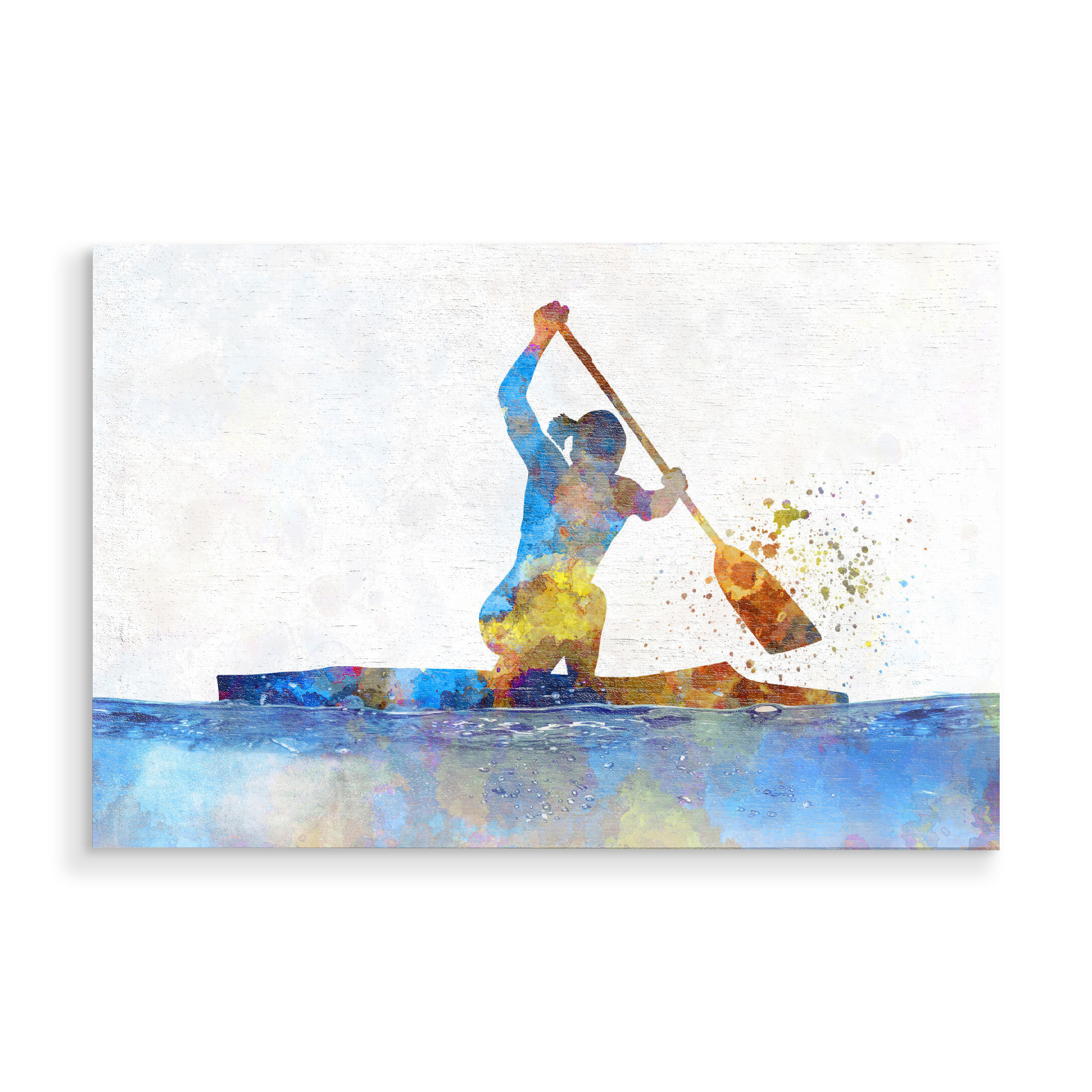 Holzbild "Female kayak athletes competing-b" artboxONE - Sport