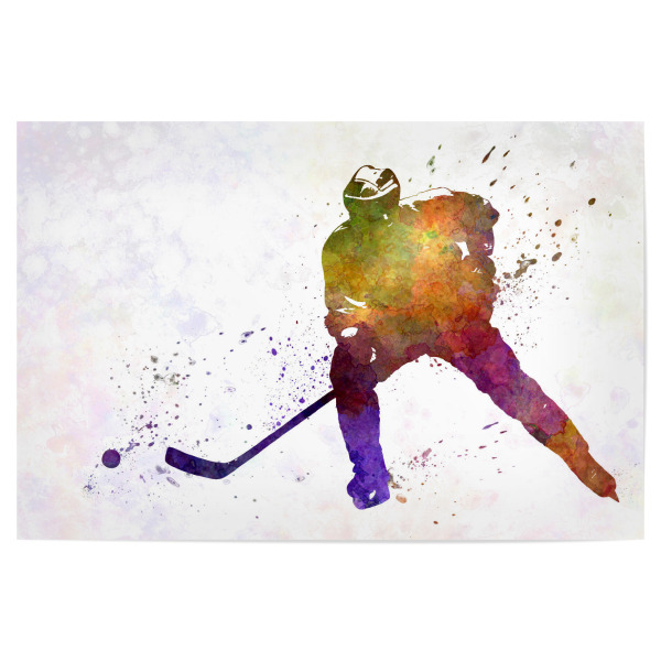 Poster 30x20 cm "Hockey skater in watercolor" artboxONE - Sport