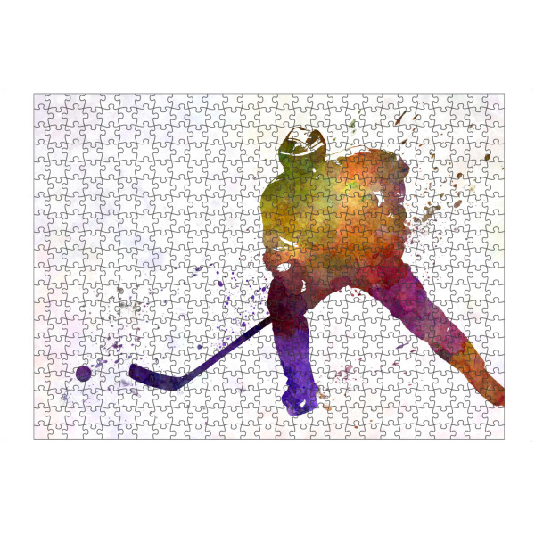 Puzzle Ravensburger "Hockey skater in watercolor" artboxONE - Sport