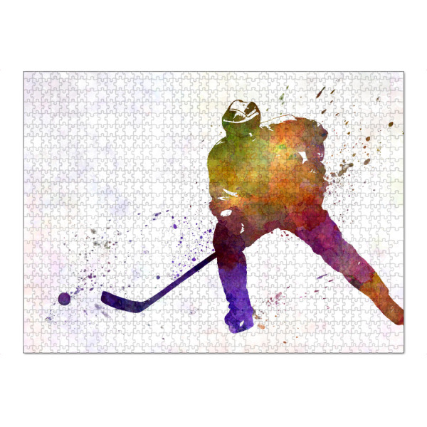 Puzzle Ravensburger "Hockey skater in watercolor" artboxONE - Sport
