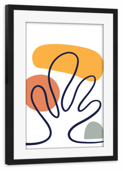 Poster mit Rahmen schwarz "Crop leaf" artboxONE - Natur,Floral,Abstrakt,Geometrie