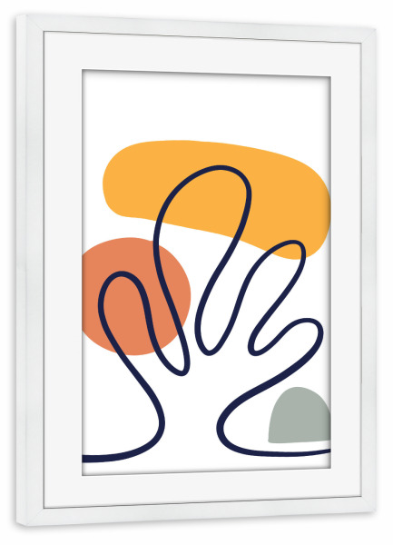 Poster mit Rahmen weiß "Crop leaf" artboxONE - Natur,Floral,Abstrakt,Geometrie