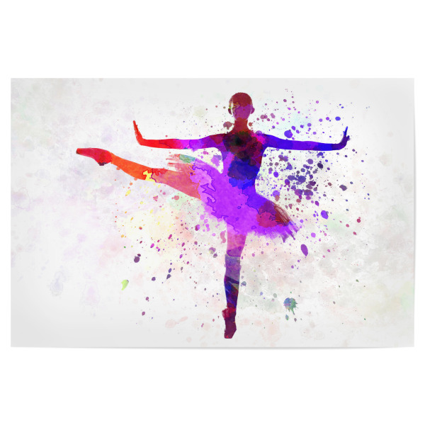 Poster "Ballet dancer-j" artboxONE - Sport - Sport,Sports,Color,Illustration,Watercolor,Ballerina,Ballet,Ballet dancer,Dance,Dancer,Dancing