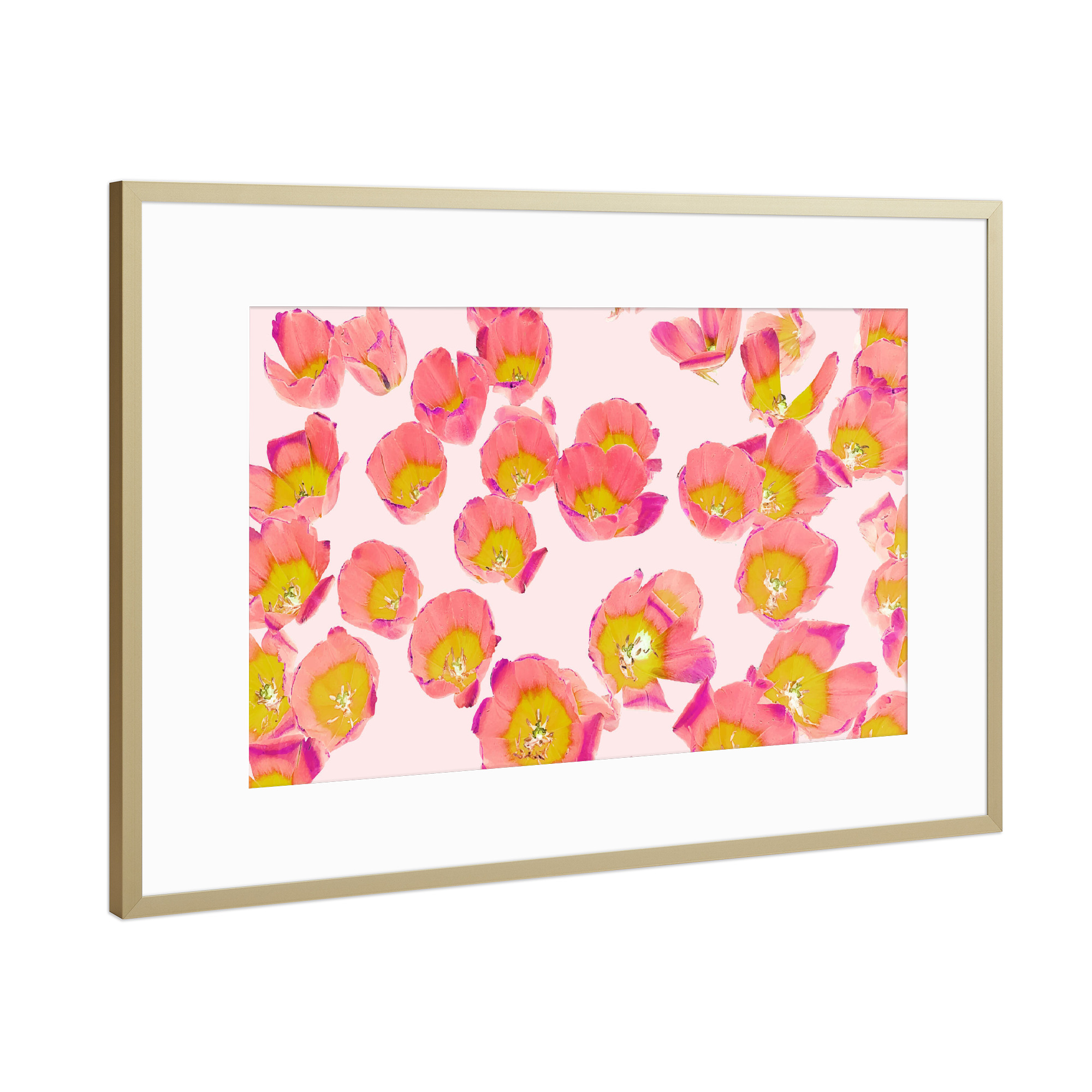 Poster mit Rahmen Gold "Flower Therapy" artboxONE - Floral