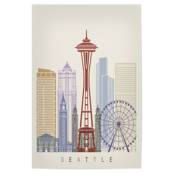 Poster 30x20 cm "Seattle skyline-b" artboxONE - Städte,Architektur