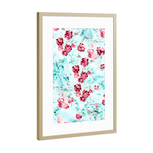 Poster mit Rahmen Gold "Nothing Happens First A Dream" artboxONE - Floral,Abstrakt