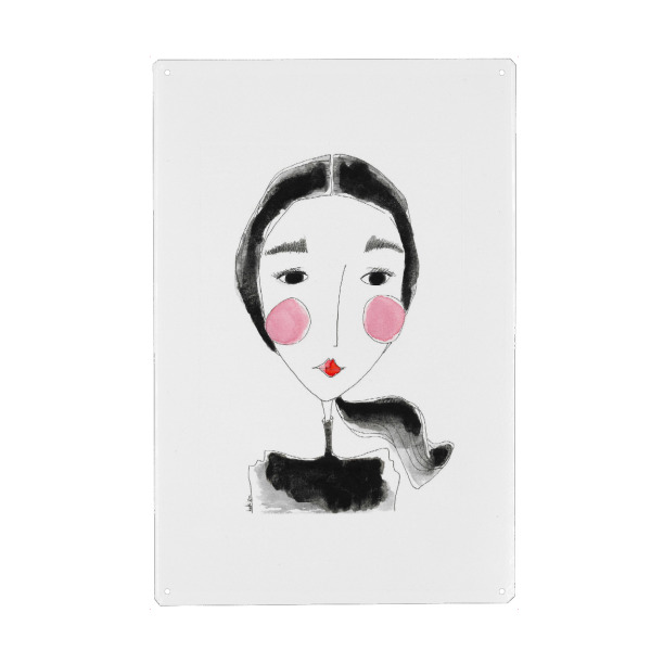 Metall Poster "Bianca Peters - Langes Haar" artboxONE - Menschen,Schwarzweiß,Fashion