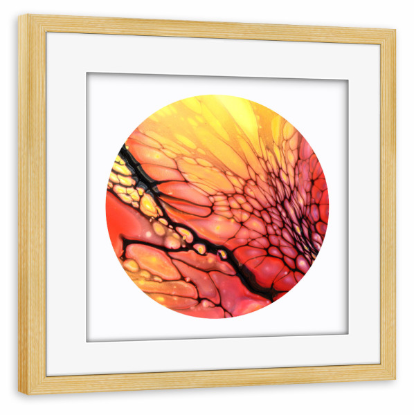 Poster mit Rahmen kiefer "Yellow then Red - many Cells" artboxONE - Abstrakt
