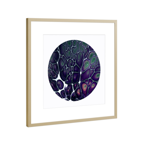 Poster mit Rahmen Gold "Cells Art - darkness" artboxONE - Abstrakt