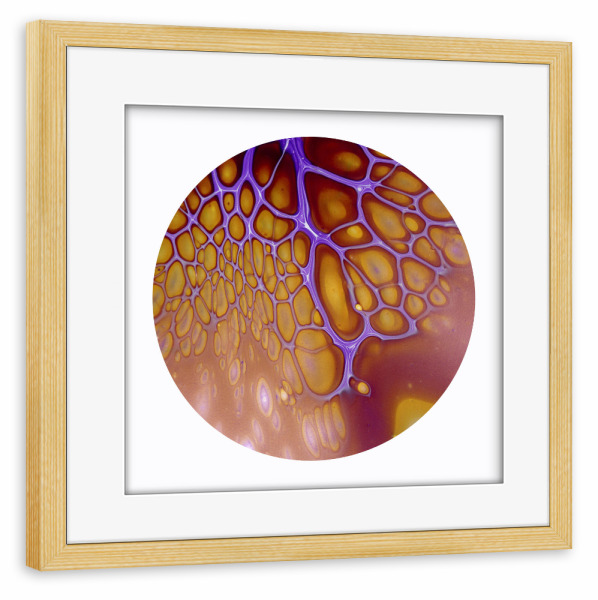 Poster mit Rahmen kiefer "Lila Lacing - Cells" artboxONE - Abstrakt