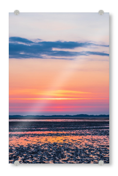 Acrylglasbild "Sonnenaufgang im Wattenmeer" artboxONE - Natur,Reise,Reise / Strand und Meer