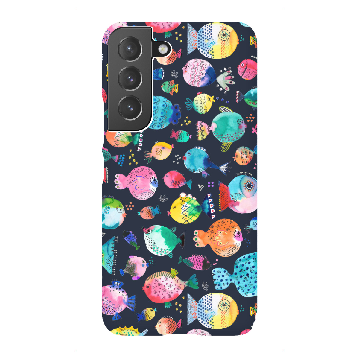 "Cute Puffer Fishes Navy"für Samsung Galaxy - Premium-Case Handyhülle artboxONE