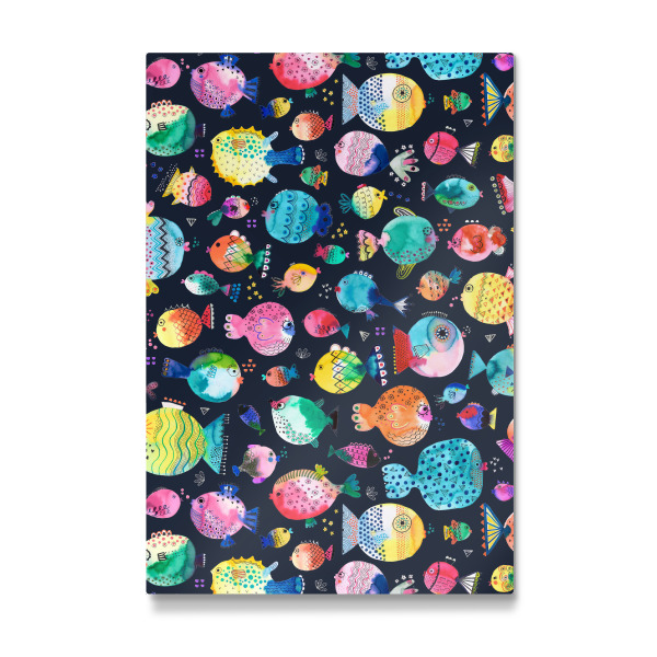 Galerie-Print "Cute Puffer Fishes Navy" 30x20 cm artboxONE