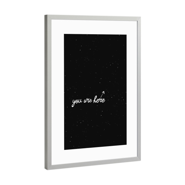 Poster mit Rahmen Silber "You are here Constellation Planets" artboxONE - Fiktion,Männer,Galaxy