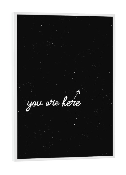 Poster mit weißem Rahmen "You are here Constellation Planets" artboxONE - Fiktion,Männer,Galaxy
