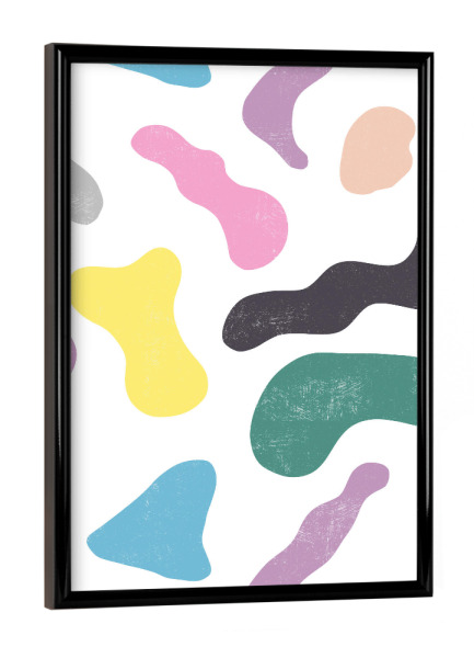 Poster mit schwarzem Rahmen "Abstract Organic Memphis Shapes" artboxONE - Abstrakt,Geometrie