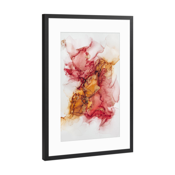 Poster mit Rahmen Schwarz (Metallic) "Herzschlag" artboxONE - Abstrakt