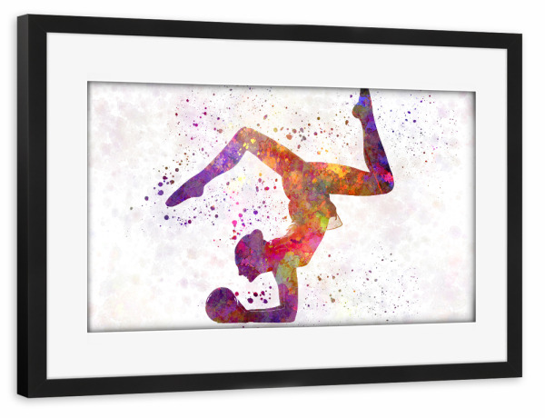 Poster mit Rahmen schwarz "Rhythmic Gymnastics woman" artboxONE - Sport