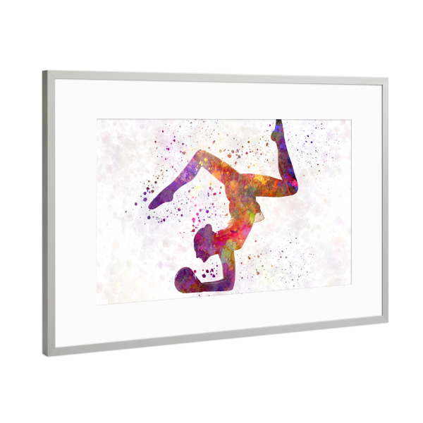 Poster mit Rahmen Silber "Rhythmic Gymnastics woman" artboxONE - Sport