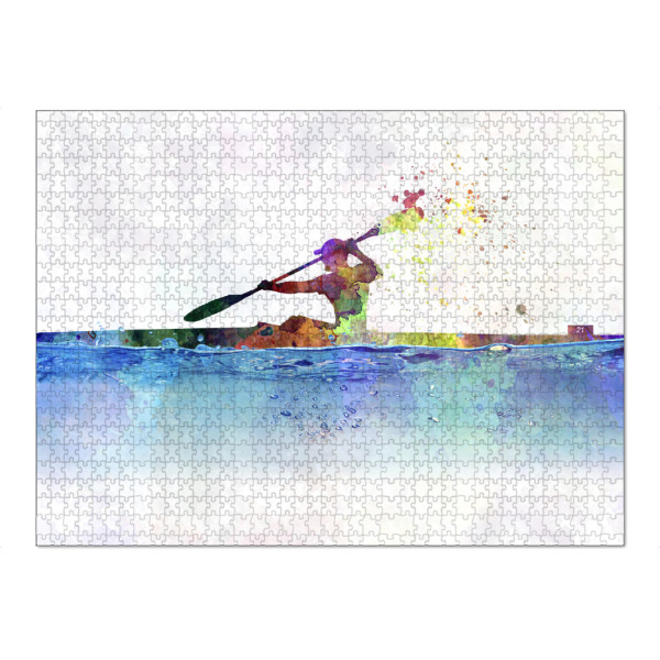Puzzle Ravensburger "Young man paddling in kayak" artboxONE - Sport