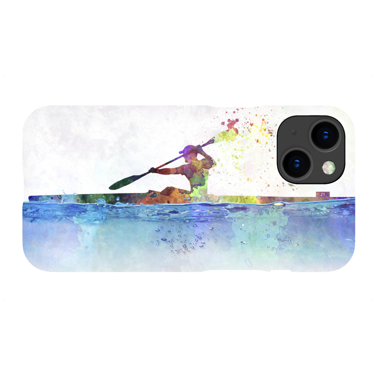 "Young man paddling in kayak"für iPhone - Premium-Case Handyhülle artboxONE